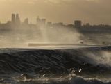 La côte de Tallinn au soleil couchant